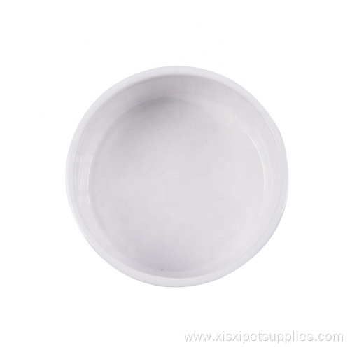 Ceramic dog cat pet bowl with wooden frame